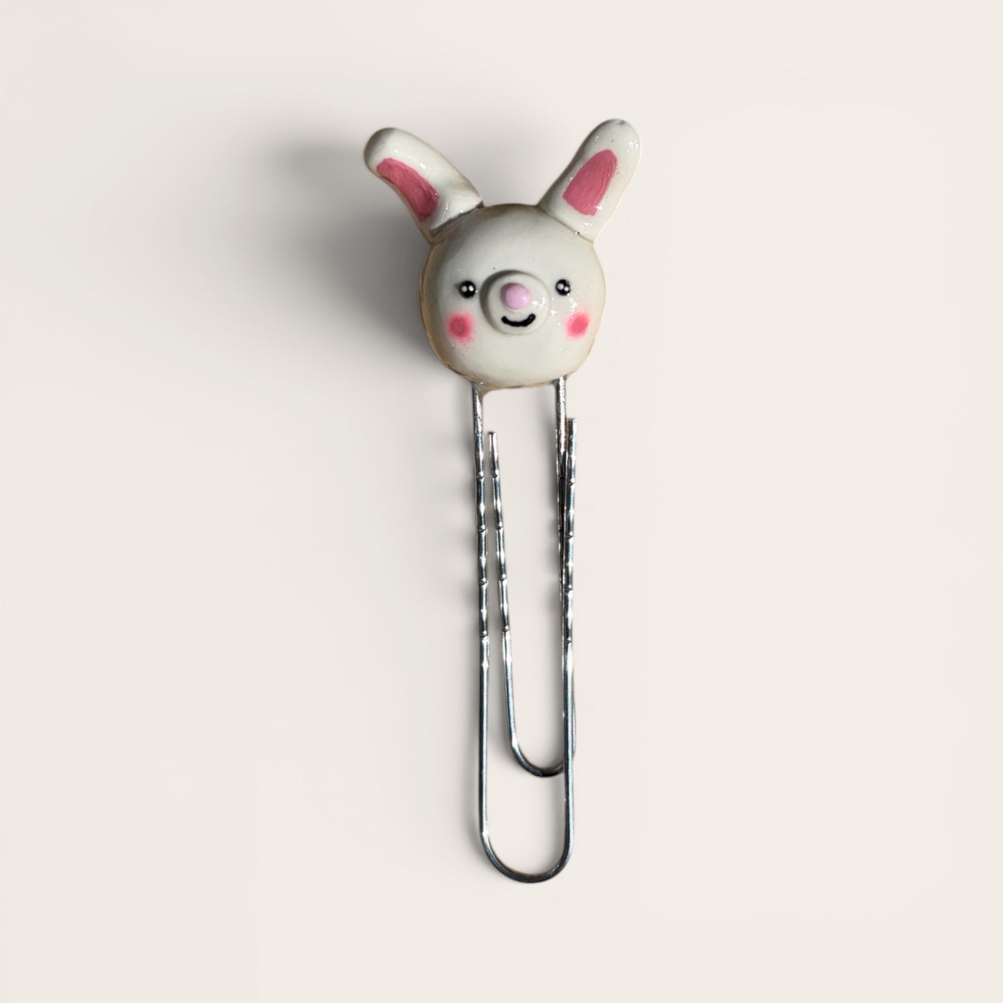 Handmade Rabbit Polymer Clay Bookmarks, Whimsical Reading Accessory