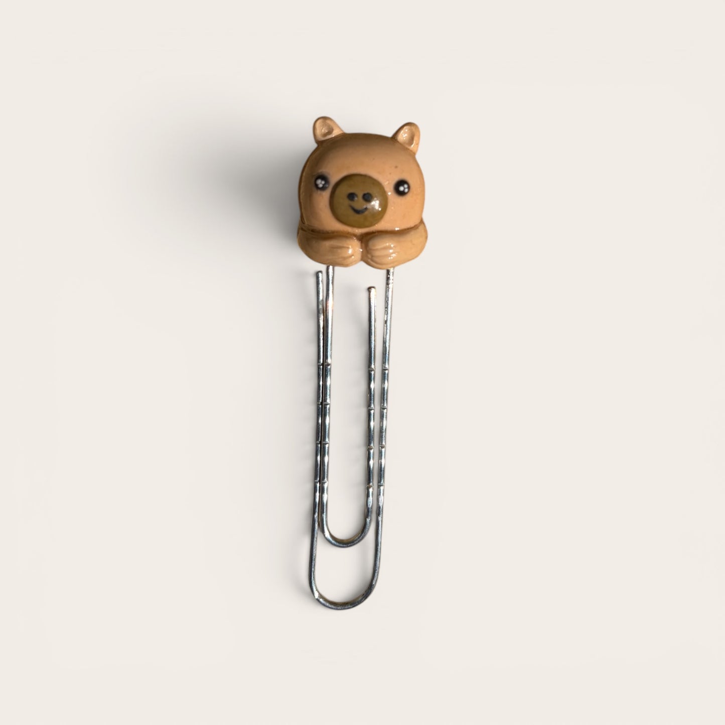 Handmade Capybara Polymer Clay Bookmarks, Whimsical Reading Accessory