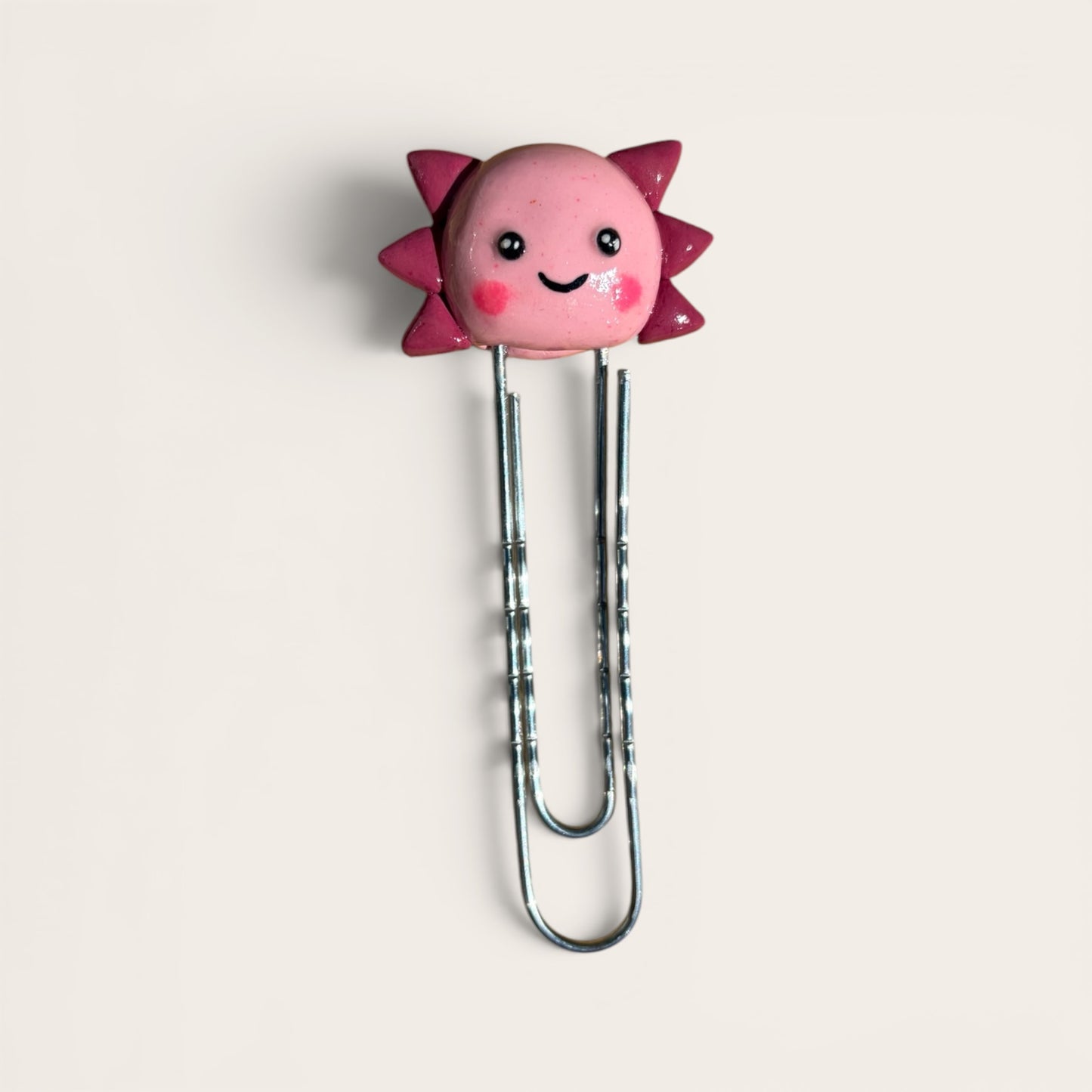 Handmade Axolotl Polymer Clay Bookmarks, Whimsical Reading Accessory