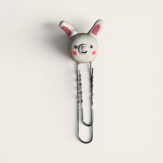 Handmade Rabbit Polymer Clay Bookmarks, Whimsical Reading Accessory