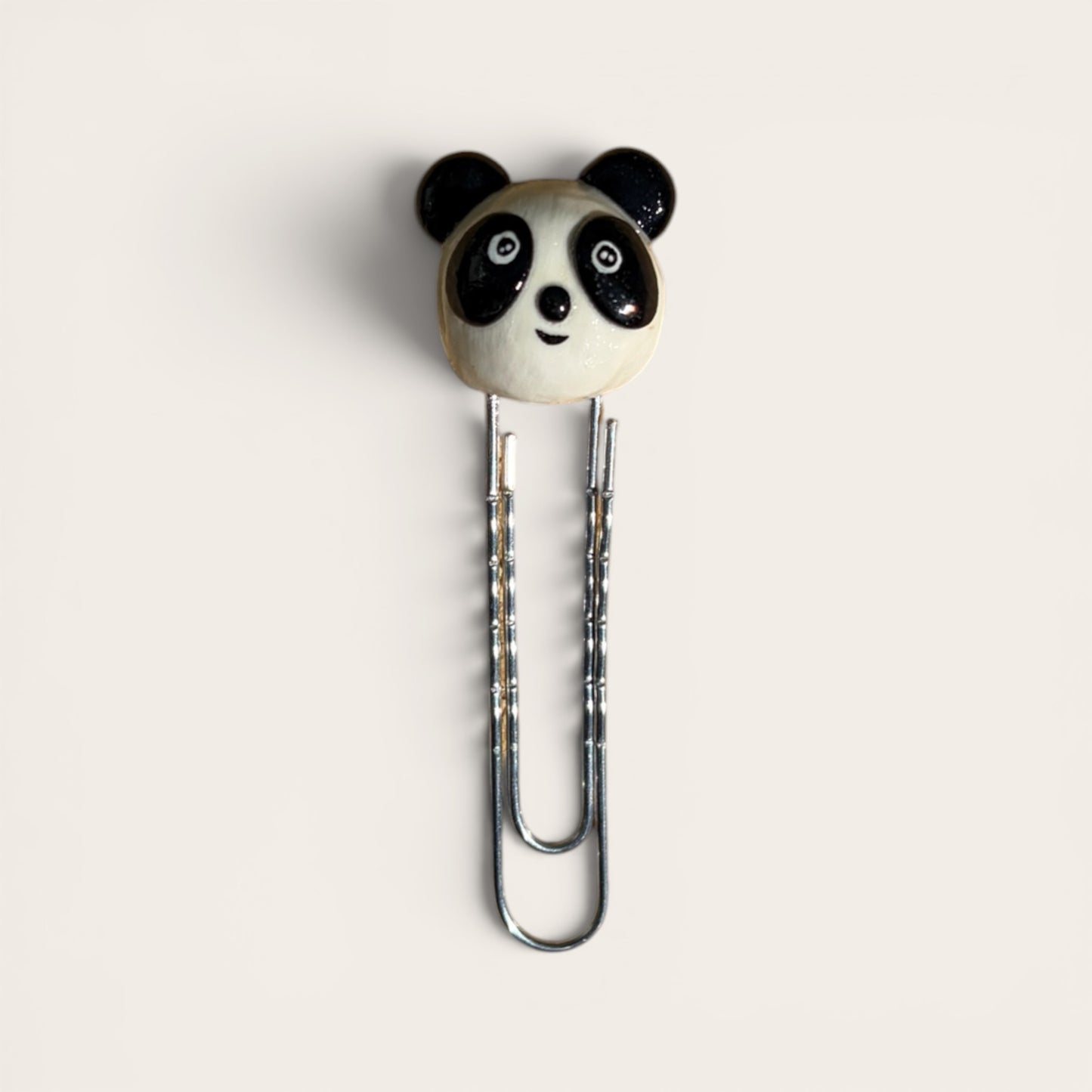 Handmade Panda Polymer Clay Bookmarks, Whimsical Reading Accessory