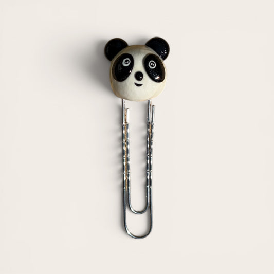 Handmade Panda Polymer Clay Bookmarks, Whimsical Reading Accessory
