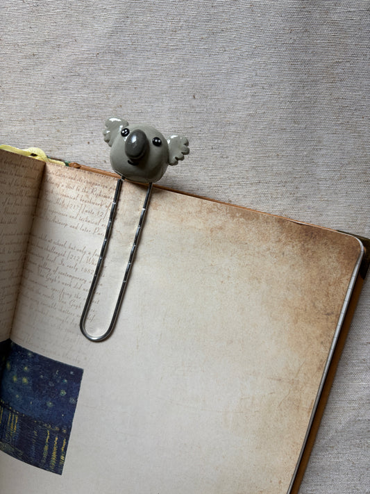 Handmade Koala Polymer Clay Bookmarks, Whimsical Reading Accessory